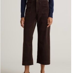 Quince Organic Stretch Corduroy Cropped Wide Leg Pants - espresso